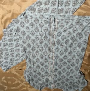 Women's Pajama set Capri and short sleeve button shirt